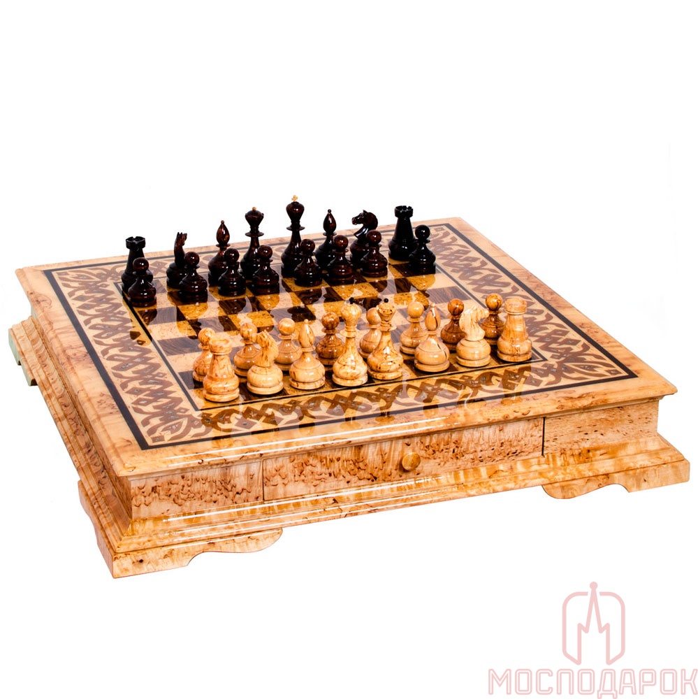 Шахматы из карельской березы "Гроссмейстер" - артикул: 300102 | Мосподарок 