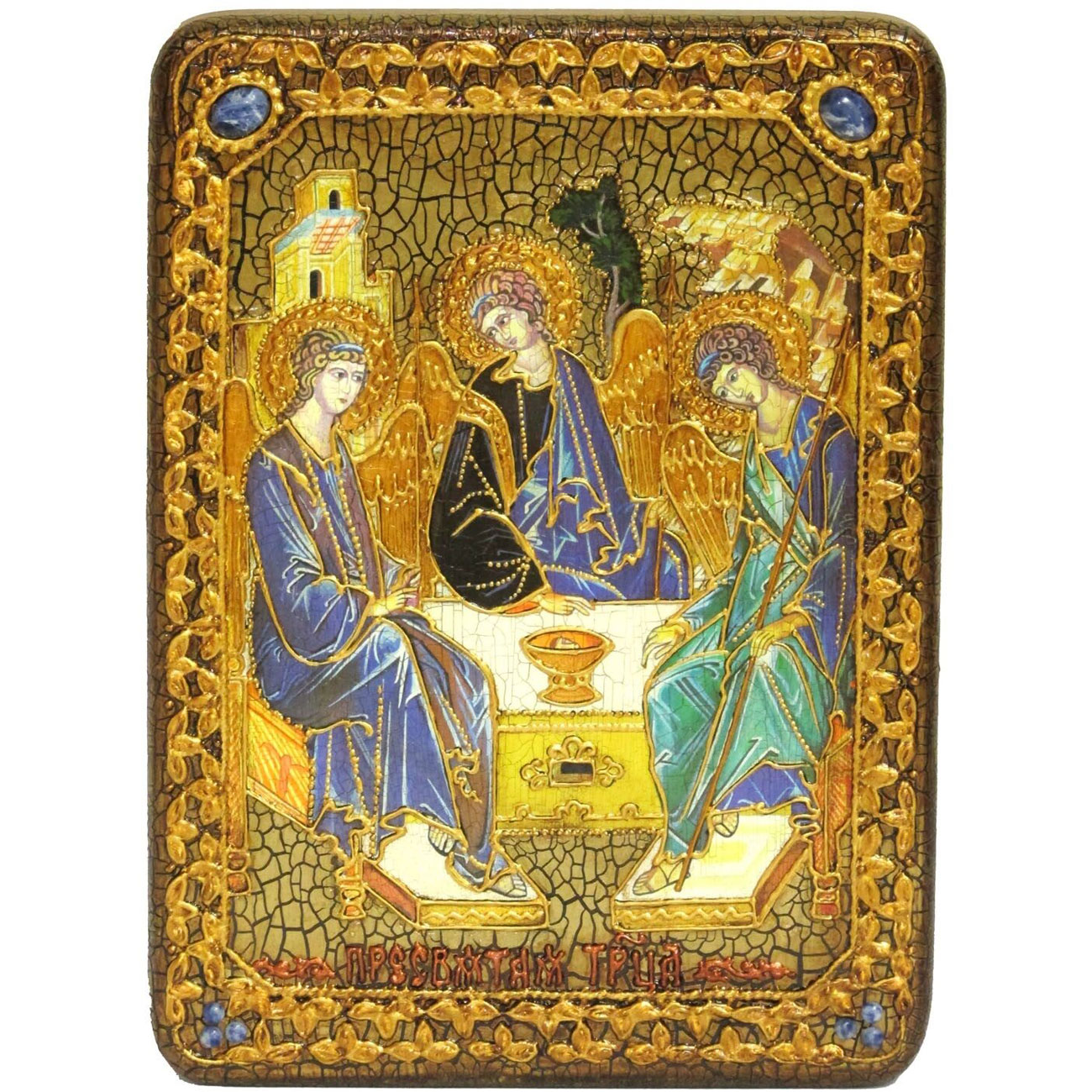 Аналойная икона "Святая Троица" на мореном дубе - артикул: 806302 | Мосподарок 