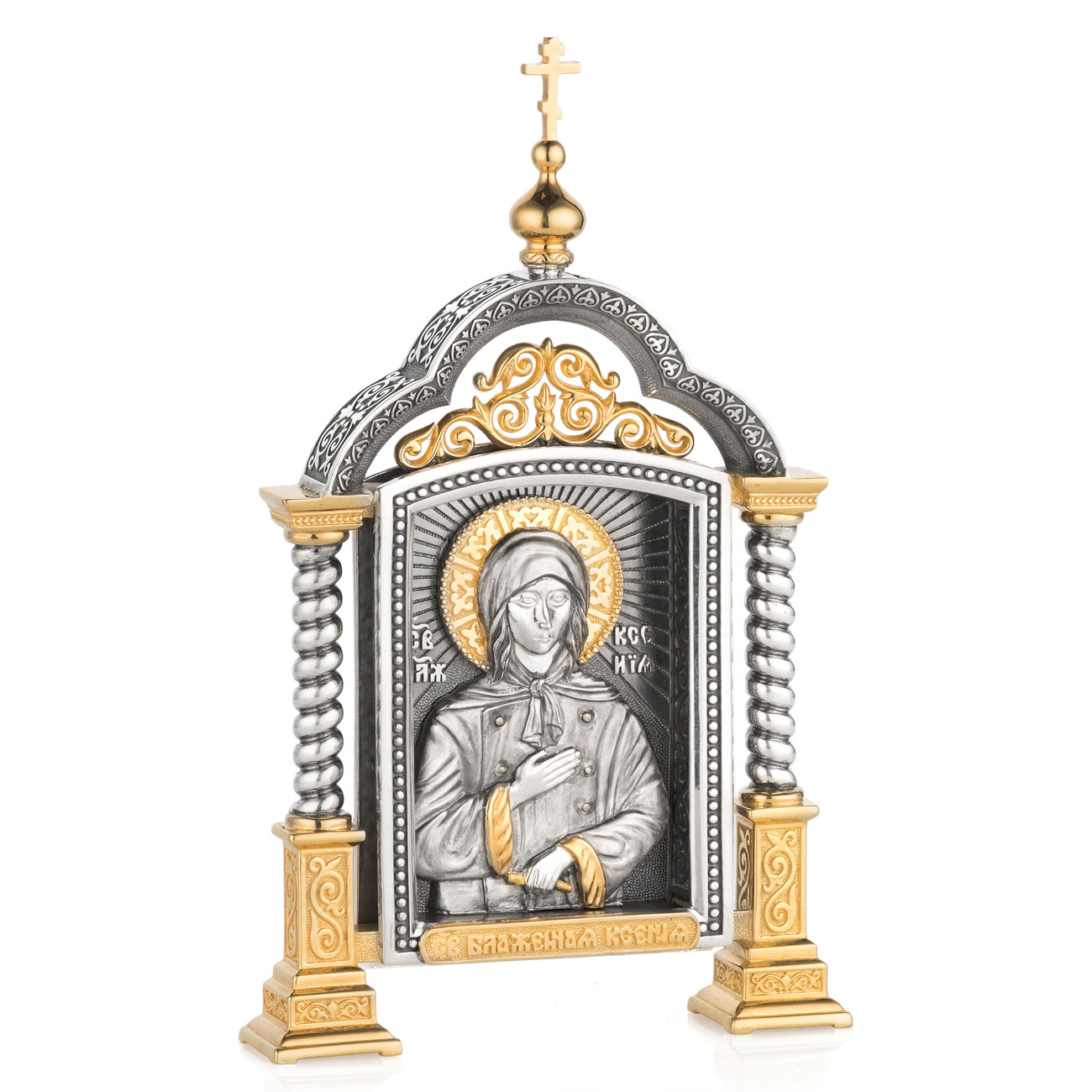 Парадная серебряная икона «Святая Ксения» - артикул: ALT01079 | Мосподарок 