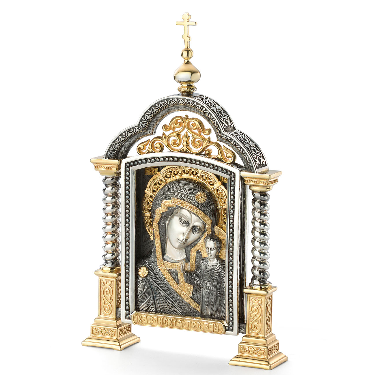 Парадная серебряная икона «Казанской Божией Матери» - артикул: ALT00043 | Мосподарок 