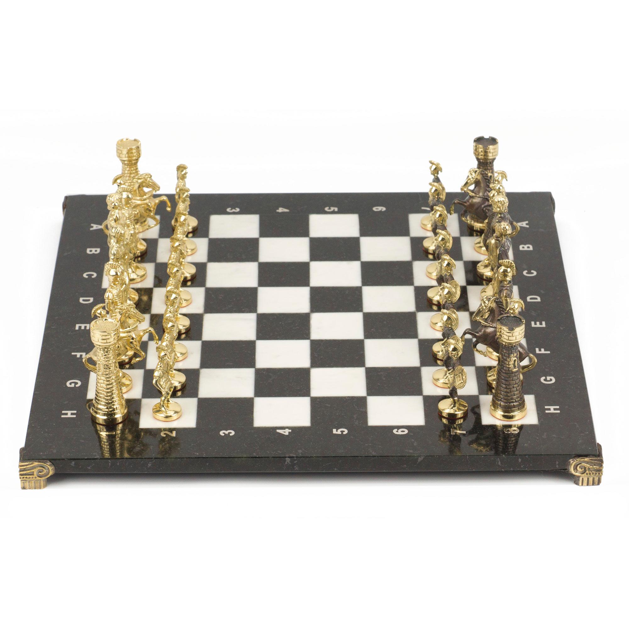 Шахматы из камня "Римляне" (бронза, мрамор, змеевик) - артикул: 017814 | Мосподарок 