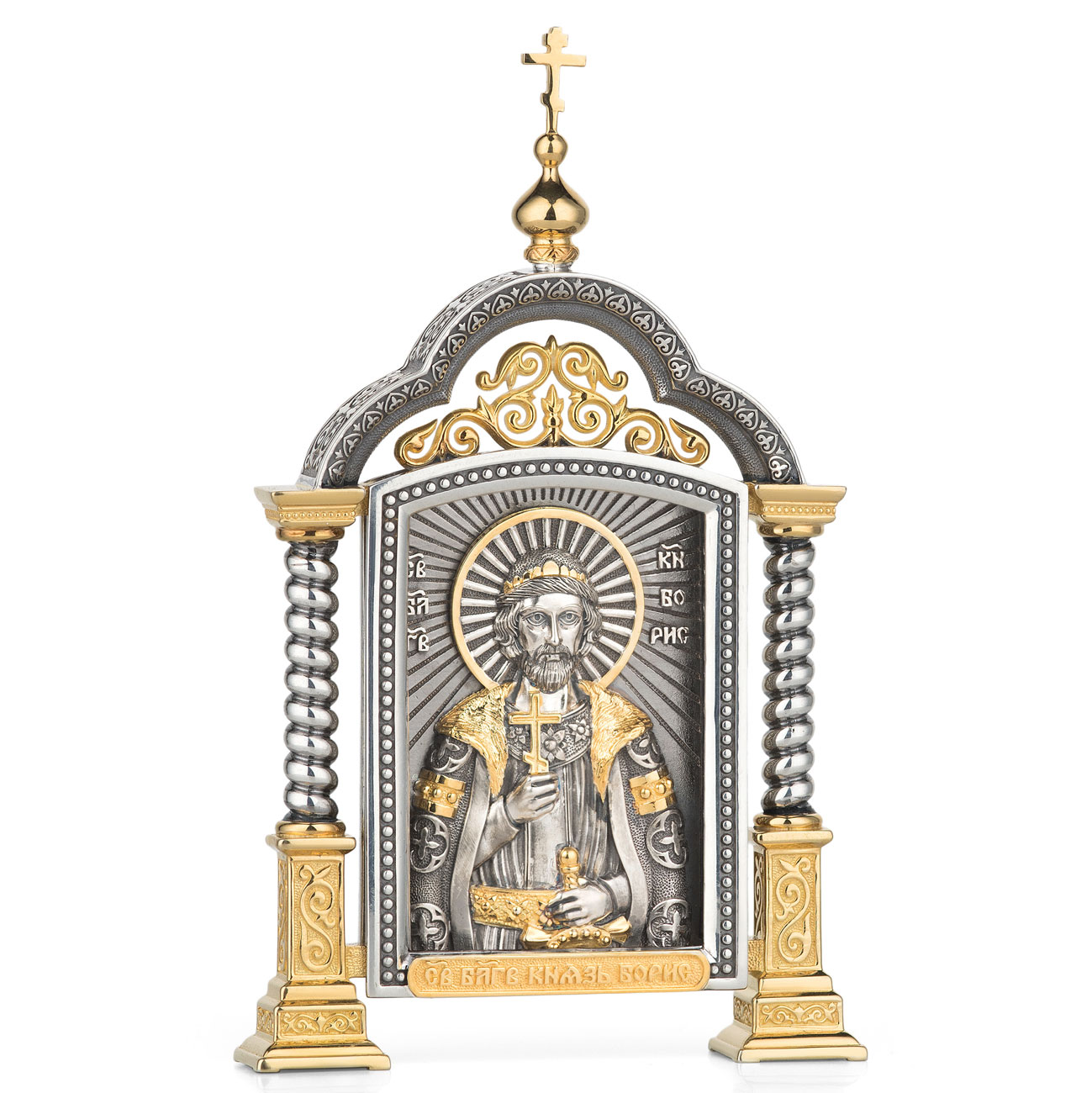 Парадная серебряная икона «Святой Борис» - артикул: ALT01534 | Мосподарок 