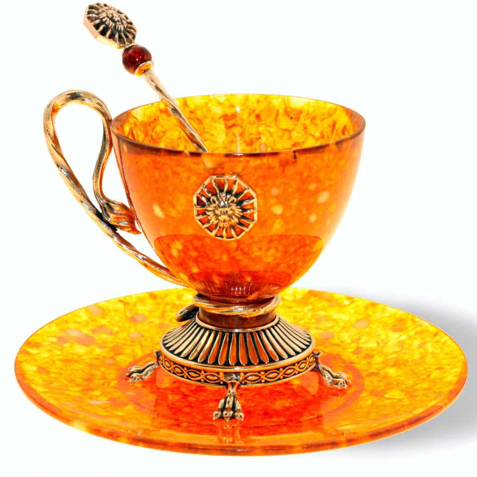 Чайный набор из янтаря «Цезарь» - артикул: AP11203 | Мосподарок 