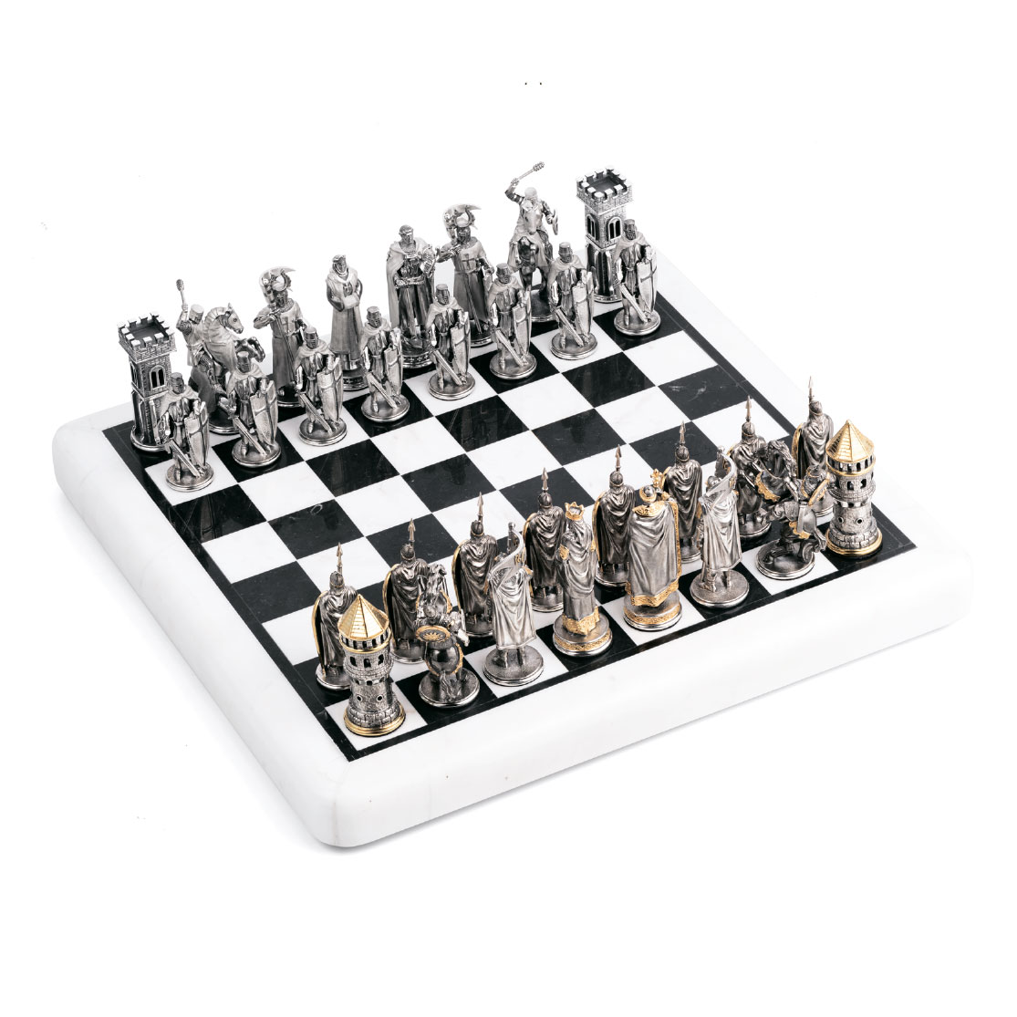 Серебряные шахматы "Ледовое побоище" - артикул: ALT12058 | Мосподарок 