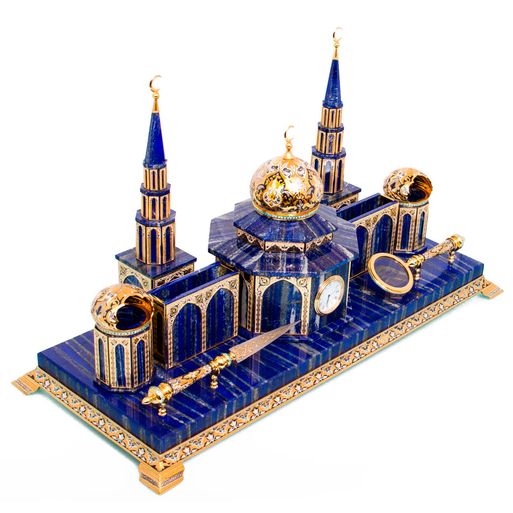 Настольный набор "Мечеть" из лазурита - артикул: 311520 | Мосподарок 