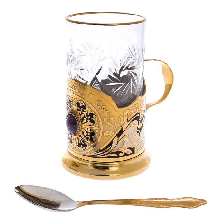 Чайный набор с самоваром на 6 персон "Беседа" Златоуст - артикул: 370002 | Мосподарок 