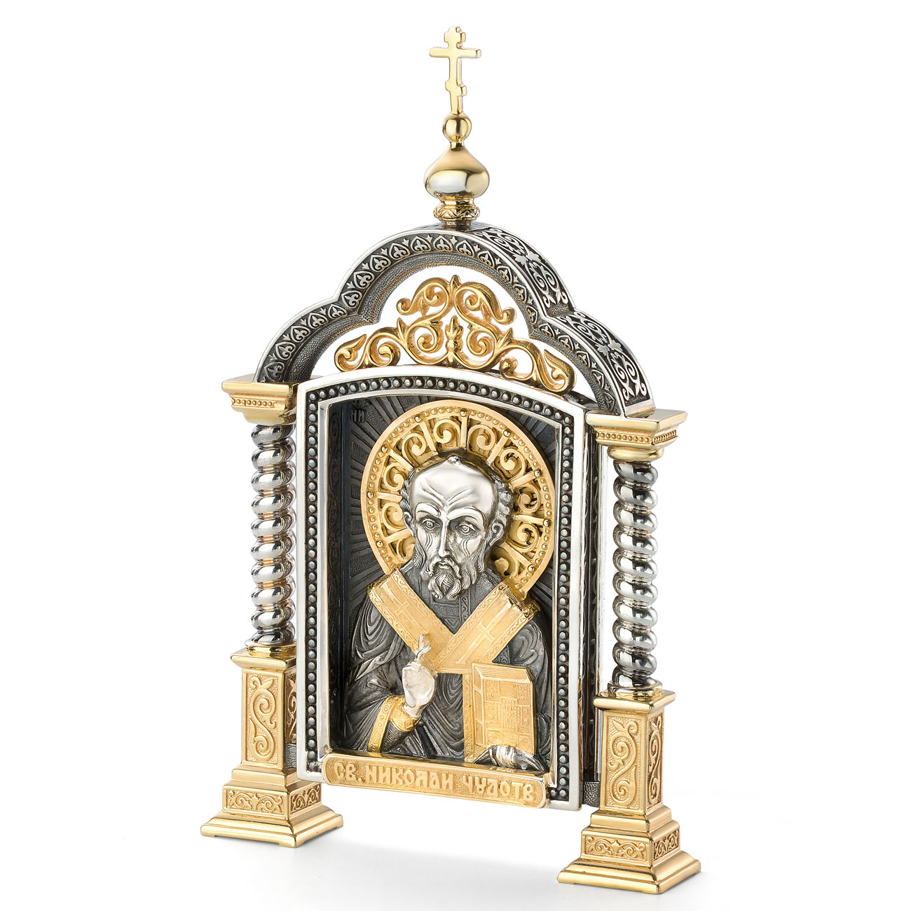 Парадная серебряная икона «Святитель Николай» - артикул: ALT00040 | Мосподарок 
