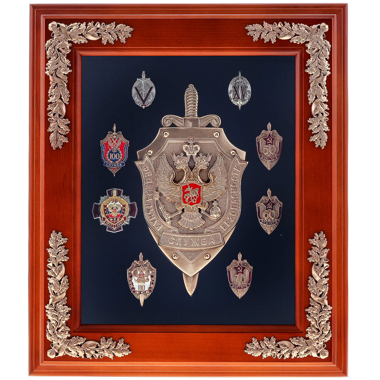 Панно «Эмблема ФСБ" с юбилейными знаками - артикул: GP7301 | Мосподарок 