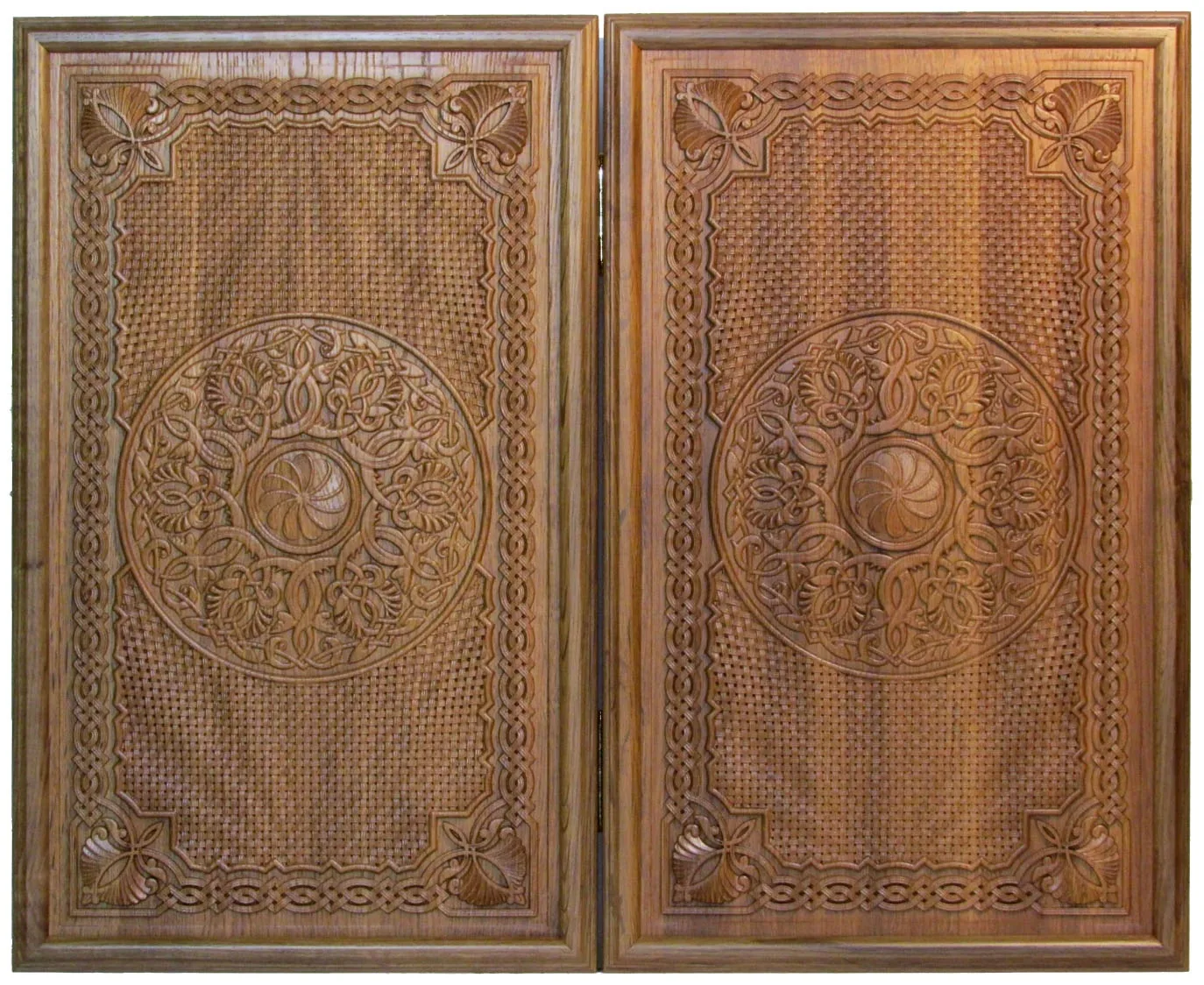 Резные двусторонние нарды из массива мореного дуба "Севанские-4" - артикул: 120-126 | Мосподарок 