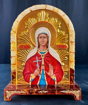 Настольная икона из янтаря "Св. Великомученица Татьяна"