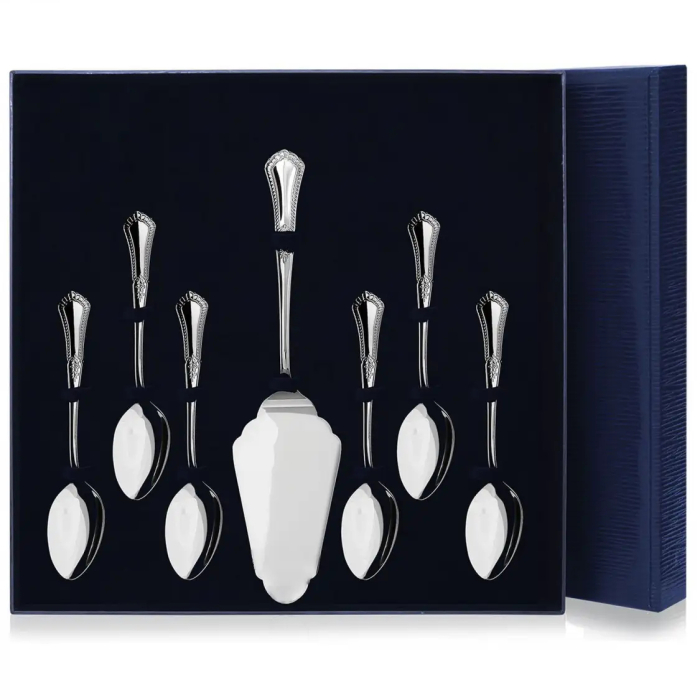 Серебряный чайный набор "Фаворит": ложка чайная, лопатка для пирожного, на 6 персон - артикул: AK01137 - стоимость: 102 900 руб. Серебряный чайный набор "Фаворит": ложка чайная, лопатка для пирожного, на 6 персон - артикул: AK01137 | Мосподарок