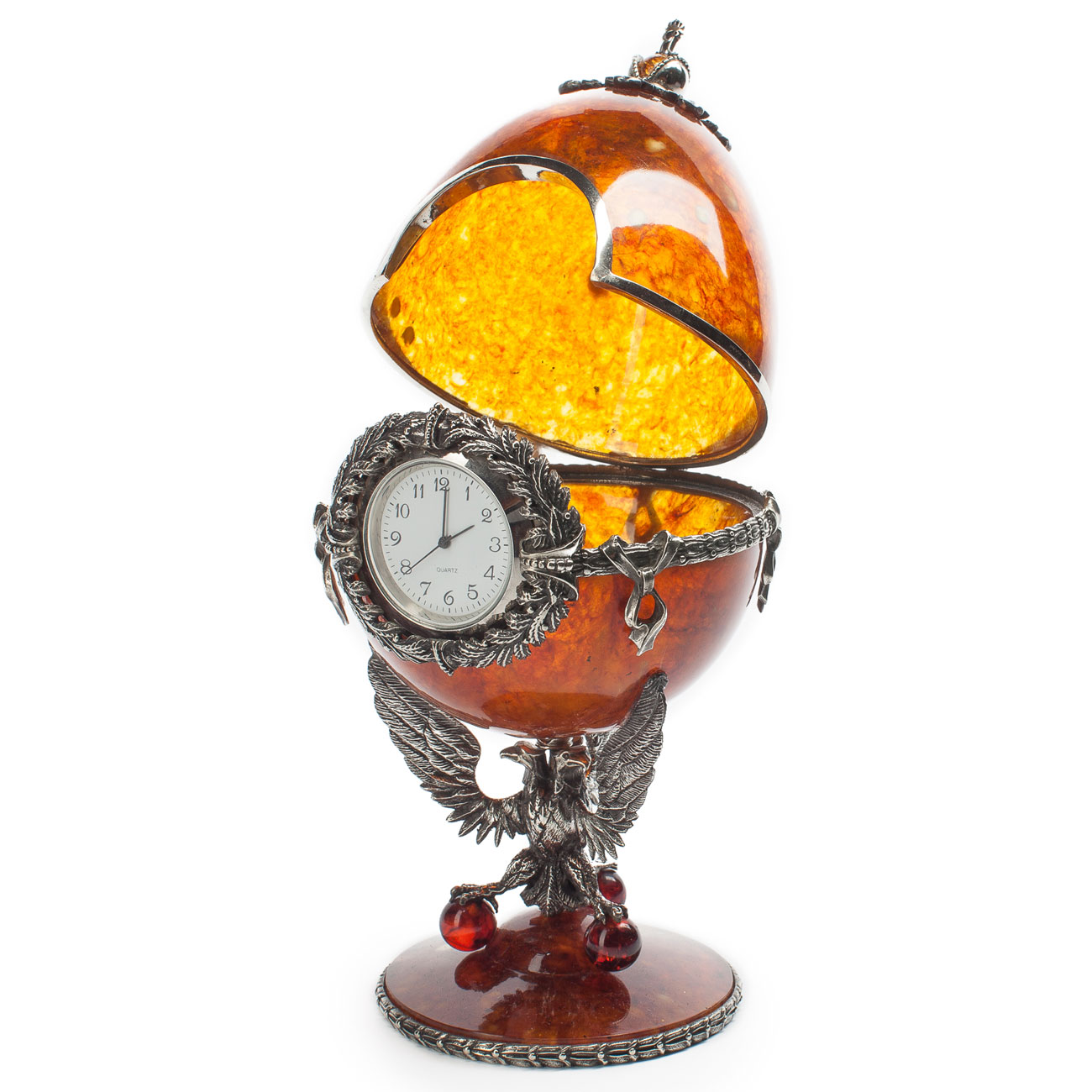 Часы-шкатулка из янтаря «Державные»