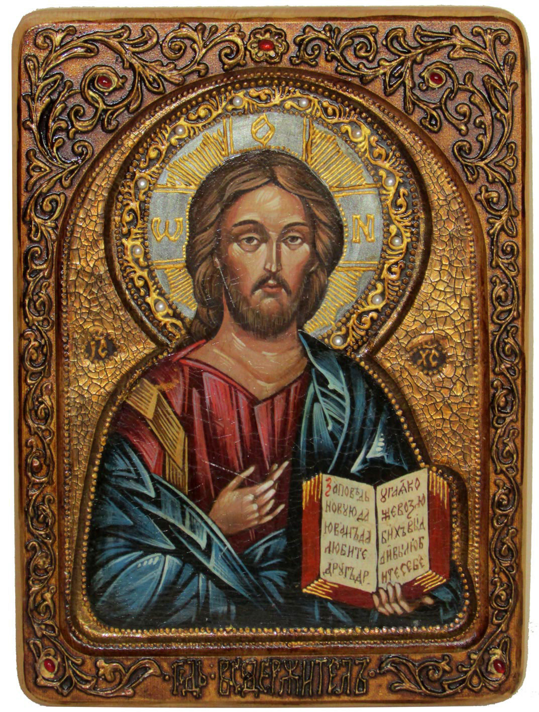 Живописная икона "Господь Вседержитель" ручной работы - купить в Москве | Мосподарок 