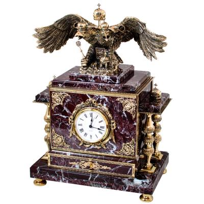 Часы-сейф из яшмы "Двуглавый орел"