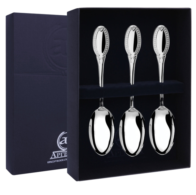 Серебряный набор чайных ложек "Император" Серебряный набор чайных ложек "Император"