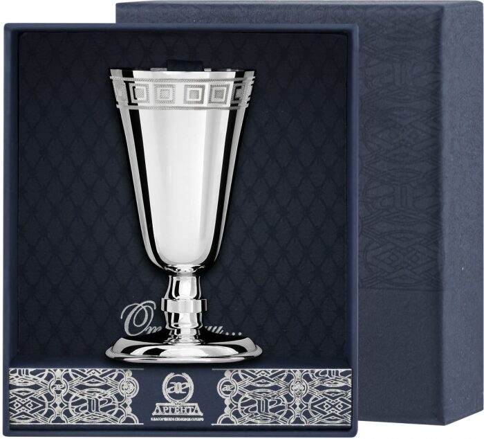 Рюмка для водки из серебра №4 с рисунком "Квадрат" на 1 персону - артикул: AK01543 | Мосподарок 