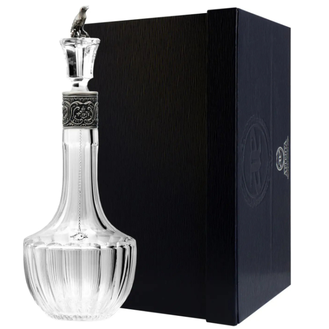 Серебряный графин для водки "Жаворонок" с чернением