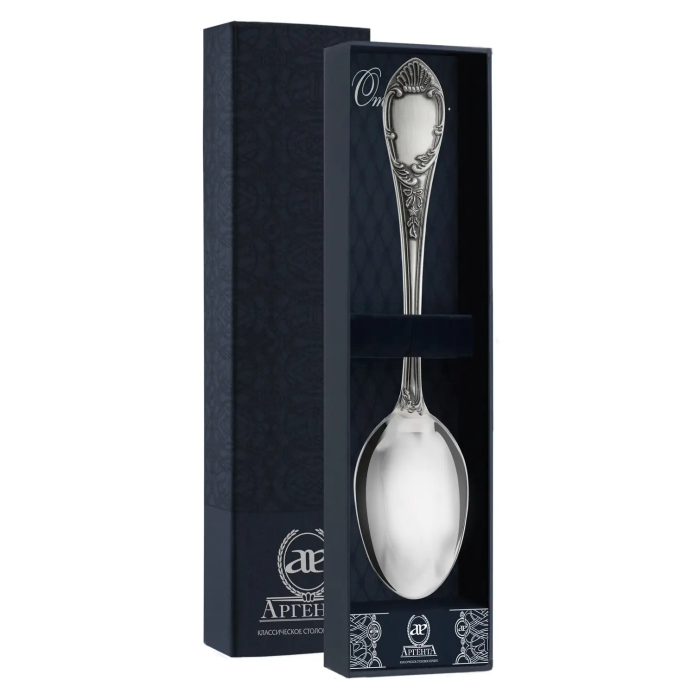 Серебряная столовая ложка "Престиж" с чернением - артикул: AK01664 - стоимость: 35 000 руб. Серебряная столовая ложка "Престиж" с чернением - артикул: AK01664 | Мосподарок