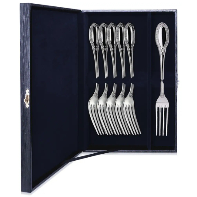 Серебряный набор столовых вилок "Император" на 6 персон Серебряный набор столовых вилок "Император" на 6 персон