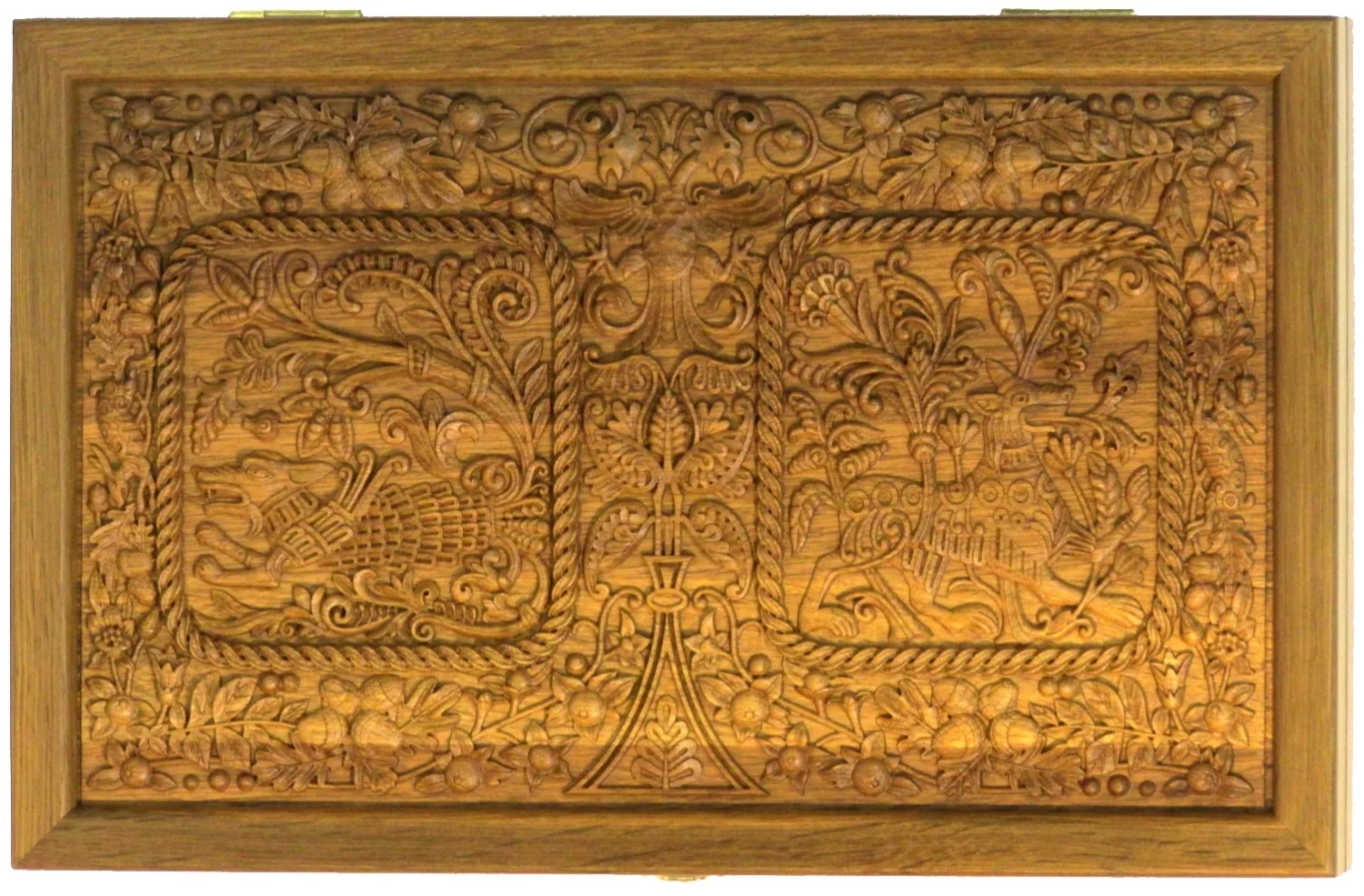 Резные дорожные нарды-шашки из массива чёрного дуба "Белокаменные-3" - артикул: 120-147 | Мосподарок 