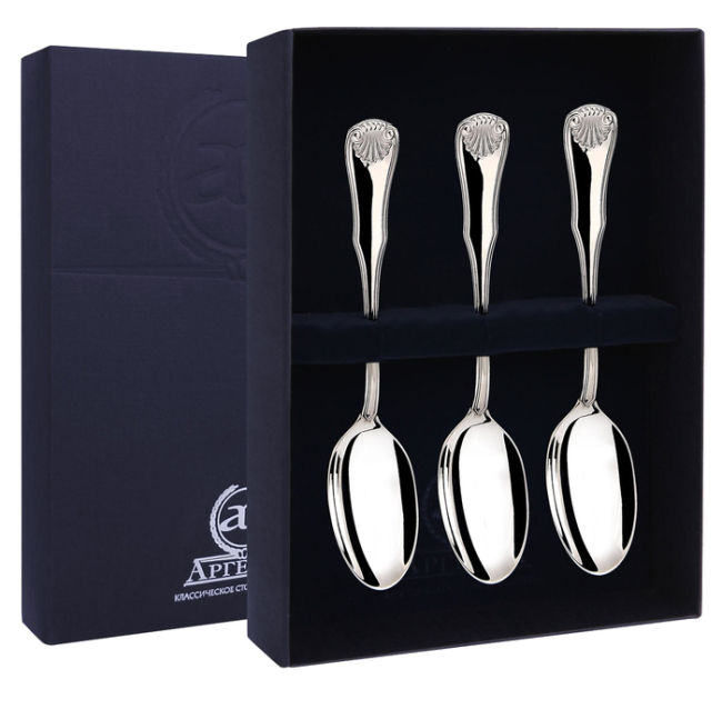 Набор чайных ложек из серебра "Визит" Набор чайных ложек из серебра "Визит"