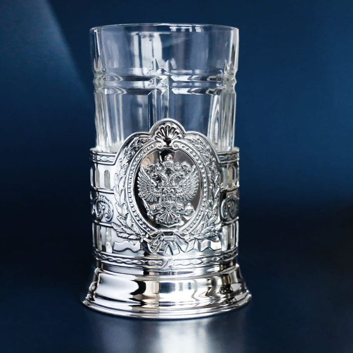 Подстаканник из серебра "Герб России"с чернением - артикул: AK01141 - стоимость: 55 200 руб. Подстаканник из серебра "Герб России"с чернением - артикул: AK01141 | Мосподарок