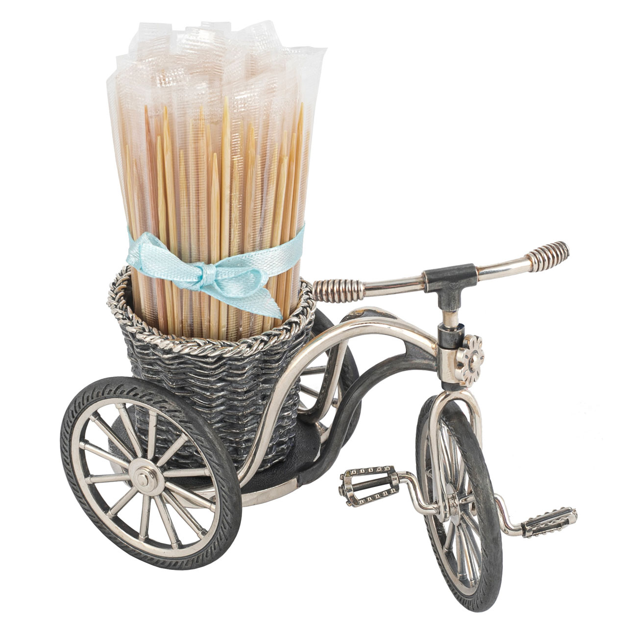 Серебряная подставка для зубочисток "Велосипед" - артикул: ALT00312 | Мосподарок 