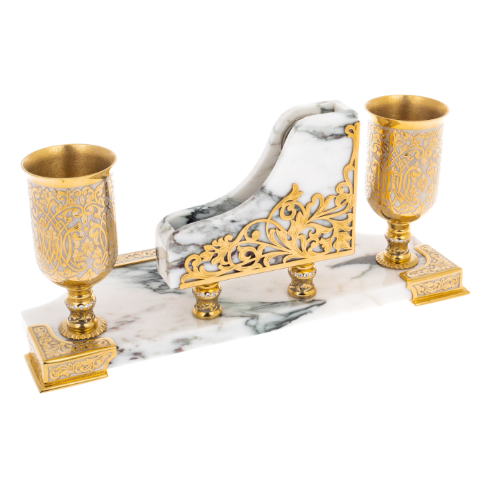 Набор настольный из белой яшмы "Имперский" Златоуст - артикул: 301362 | Мосподарок 
