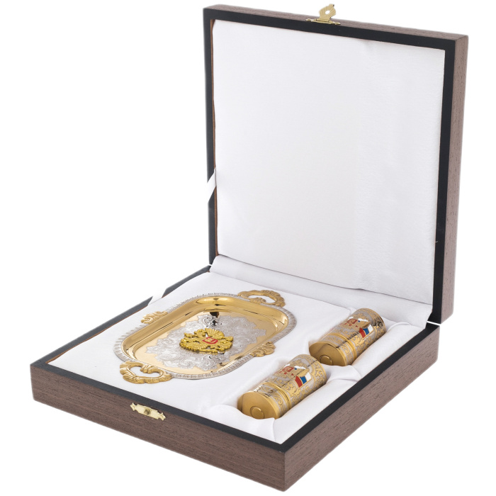 Набор для водки "Россия" на 2 персоны, Златоуст - артикул: 301338 | Мосподарок 