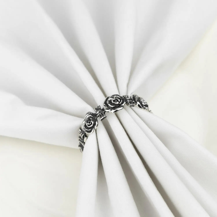 Набор серебряных колец для салфеток "Розалия" на 6 персон - артикул: AK01145 - стоимость: 53 100 руб. Набор серебряных колец для салфеток "Розалия" на 6 персон - артикул: AK01145 | Мосподарок