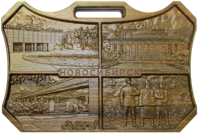 Резные дорожные нарды из массива мореного дуба "Новосибирск"