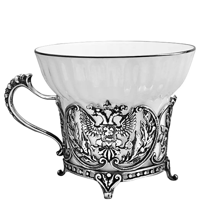 Чайная чашка из серебра "Герб" с ложкой, чернение - артикул: AK01262 - стоимость: 45 000 руб. Чайная чашка из серебра "Герб" с ложкой, чернение - артикул: AK01262 | Мосподарок