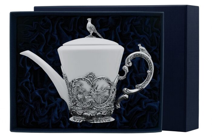 Чайник из серебра "Королевская охота" - артикул: AK01460 - стоимость: 175 800 руб. Чайник из серебра "Королевская охота" - артикул: AK01460 | Мосподарок