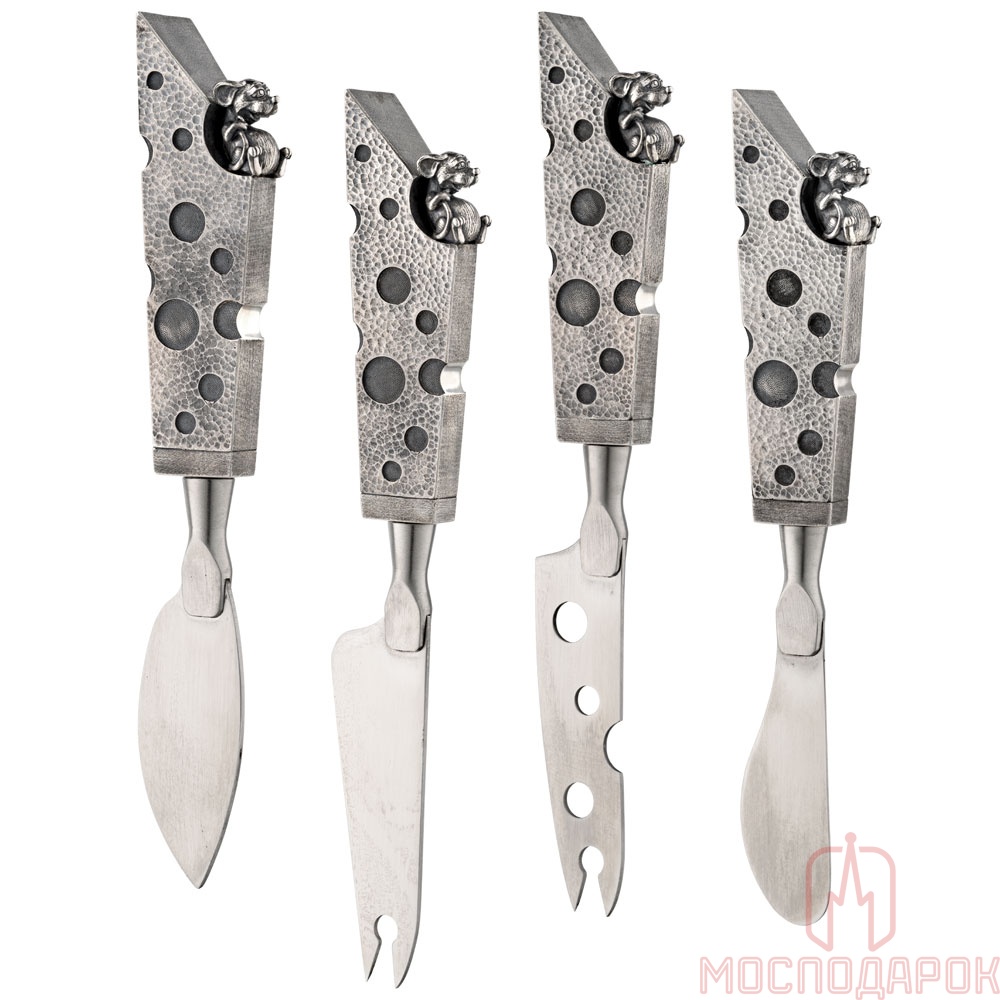 Набор серебряных ножей для сыра «Мышиный пир» - артикул: ALT01367 | Мосподарок 