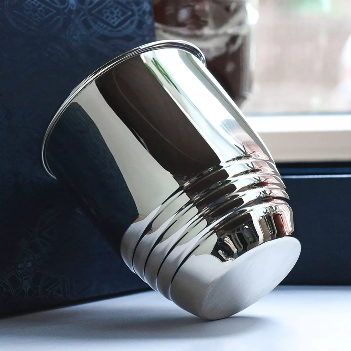 Серебряный стакан "Рифленый 200" на 1 персону - артикул: AK01544 | Мосподарок 