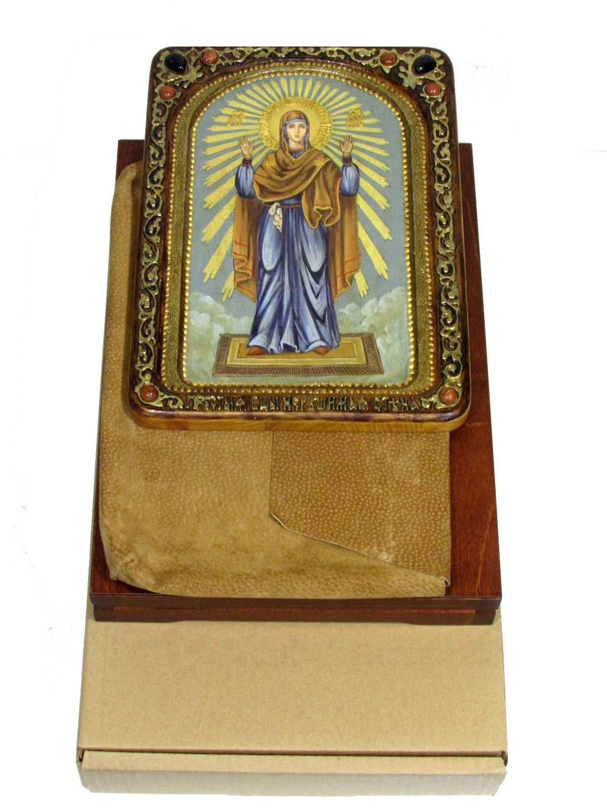 Живописная икона "Божией Матери Нерушимая Стена" на кипарисе - купить в Москве | Мосподарок 