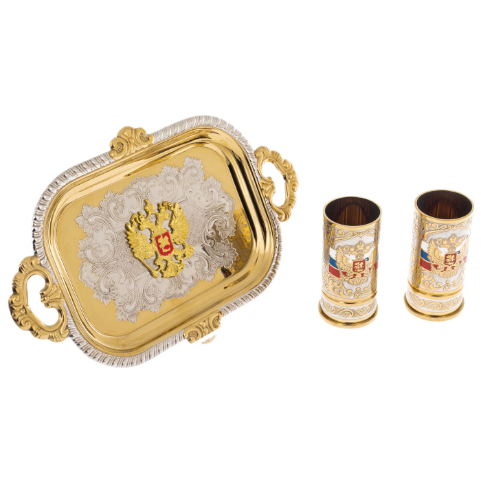 Набор для водки "Россия" на 2 персоны, Златоуст - артикул: 301338 | Мосподарок 