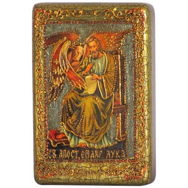 Настольная икона "Святой апостол и евангелист Лука" на мореном дубе - купить в Москве | Мосподарок 