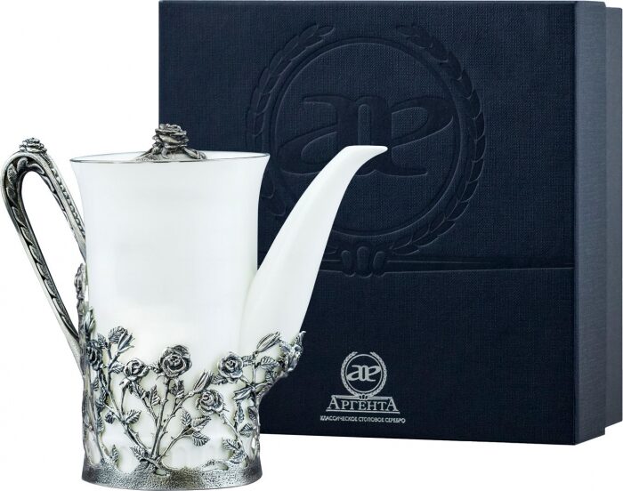 Серебряный кофейник "Роза" - артикул: AK01122 - стоимость: 126 700 руб. Серебряный кофейник "Роза" - артикул: AK01122 | Мосподарок