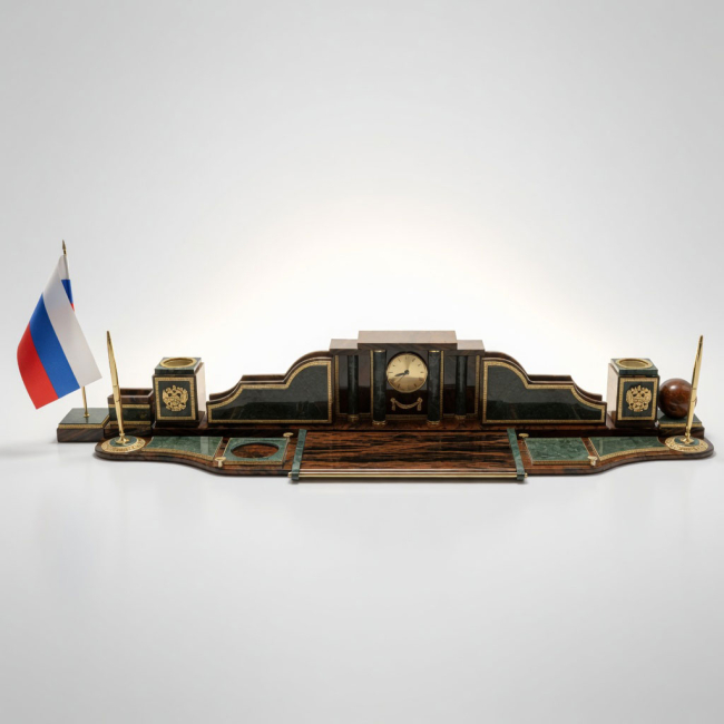 Настольный набор "Прайм" из обсидиана