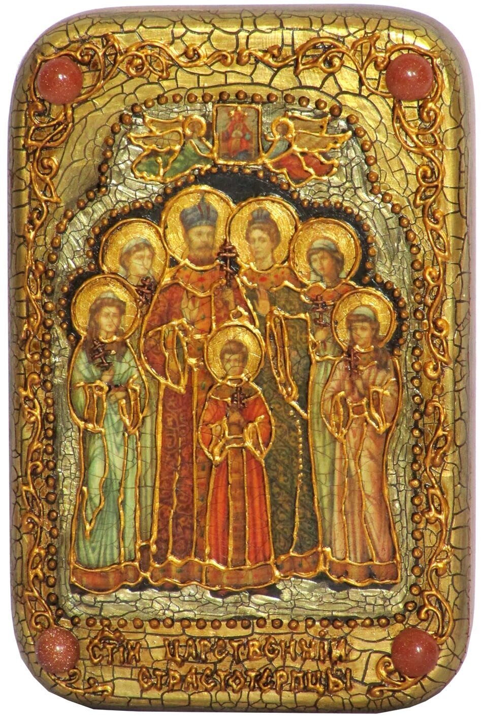 Настольная икона "Святые царственные страстотерпцы" на мореном дубе - купить в Москве | Мосподарок 