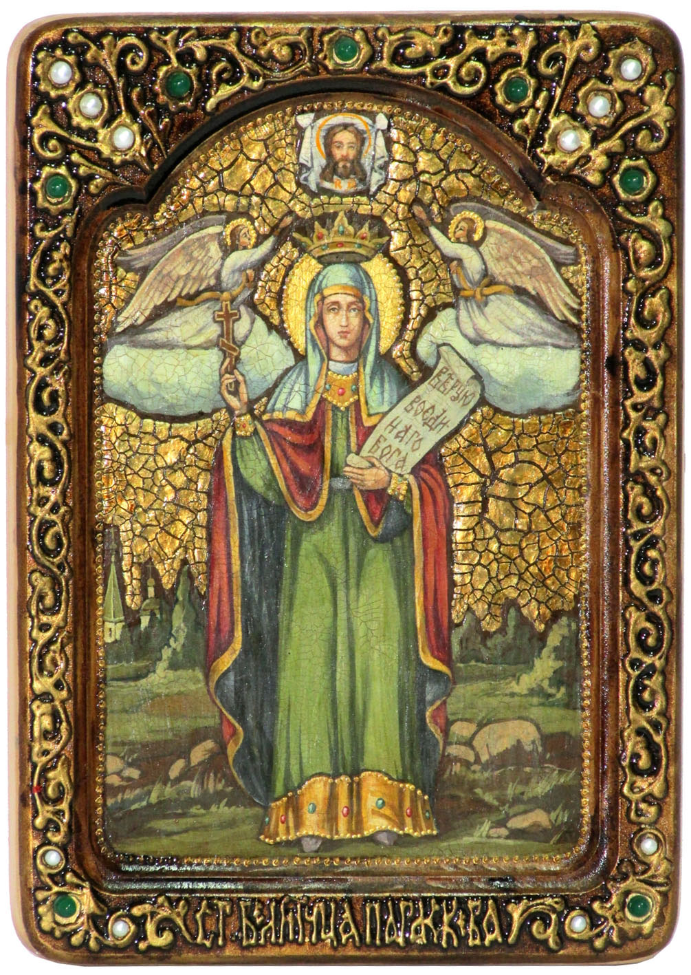 Живописная икона "Святая мученица Параскева Пятница" на кипарисе - купить в Москве | Мосподарок 