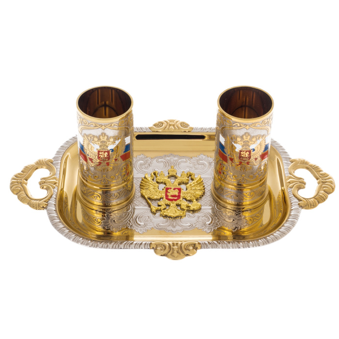 Набор для водки "Россия" на 2 персоны, Златоуст - артикул: 301338 | Мосподарок 