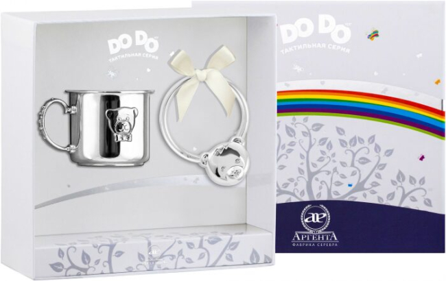 Набор серебряный для малышей DODO "Мишка - малыш" 2 предмета Набор серебряный для малышей DODO "Мишка - малыш" 2 предмета