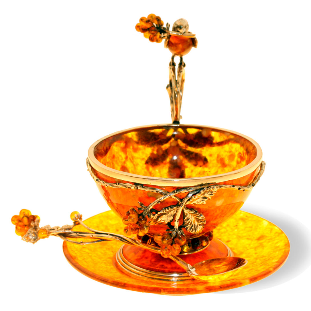 Чайный набор из янтаря «Малиновка» - артикул: AP3502 | Мосподарок 