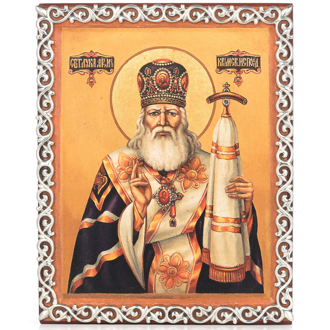 Икона в серебряном багете «Святой Лука» - артикул: ALT01728 | Мосподарок 