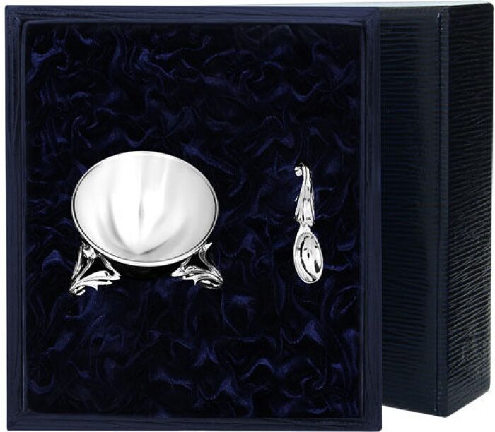 Серебряная солонка "Вьюнок" с ложкой - артикул: AK01315 - стоимость: 16 800 руб. Серебряная солонка "Вьюнок" с ложкой - артикул: AK01315 | Мосподарок