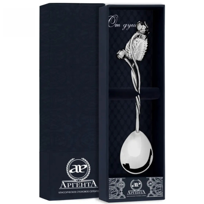 Серебряная чайная ложка "Кувшинка" Серебряная чайная ложка "Кувшинка"