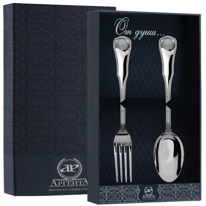 Набор из 2 столовых серебряных приборов "Визит" на 1 персону - артикул: AK01243 - стоимость: 46 400 руб. Набор из 2 столовых серебряных приборов "Визит" на 1 персону - артикул: AK01243 | Мосподарок