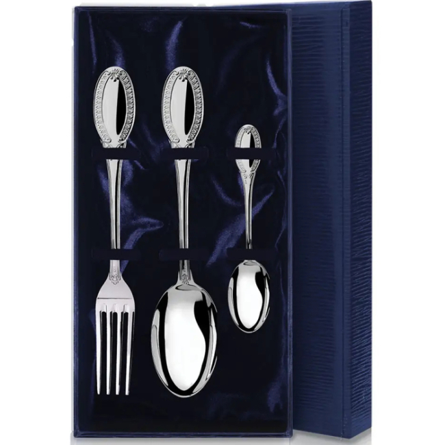 Серебряный столовый набор "Император": вилка, ложка, чайная ложка, на 1 персону